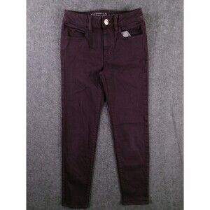 American Eagle Jeans Women 00 Long Purple Jegging Hi Rise Skinny Leg Crop